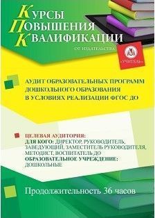 Аудит образовательных программ дошкольного образования в условиях реализации ФГОС ДО (36 ч.) - изображение № 1