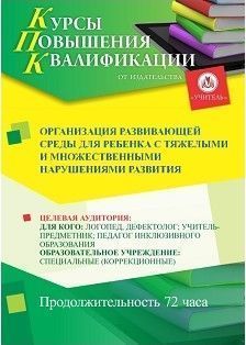 Организация развивающей среды для ребенка с тяжелыми и множественными нарушениями развития (72 ч.) - изображение № 1