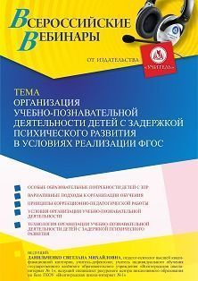 Вебинар «Организация учебно-познавательной деятельности детей с задержкой психического развития в условиях реализации ФГОС» - изображение № 1