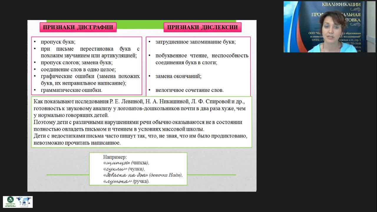 Вебинар &quot;Дисграфия и дислексия: симптомы, виды нарушений, методы коррекционной работы&quot; - изображение № 5